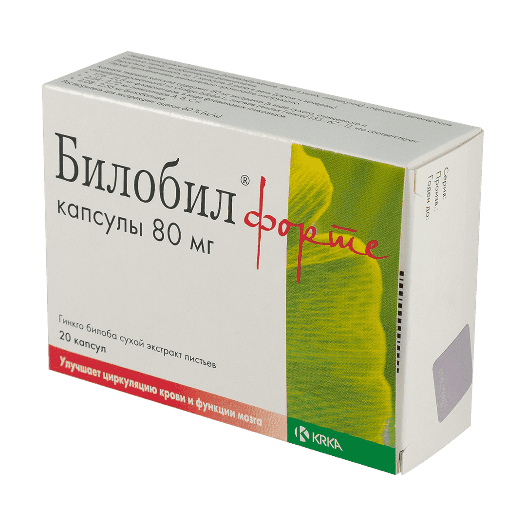 Билобил форте 80 мг. 20 шт. 