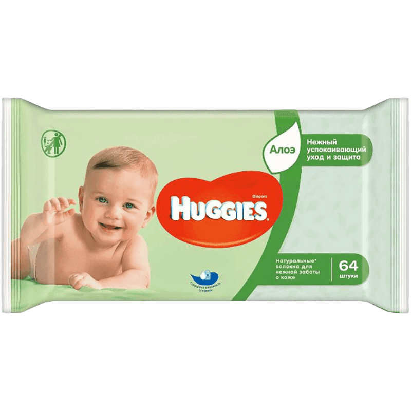 Huggies aloe Nəm salfetlər 128 əd