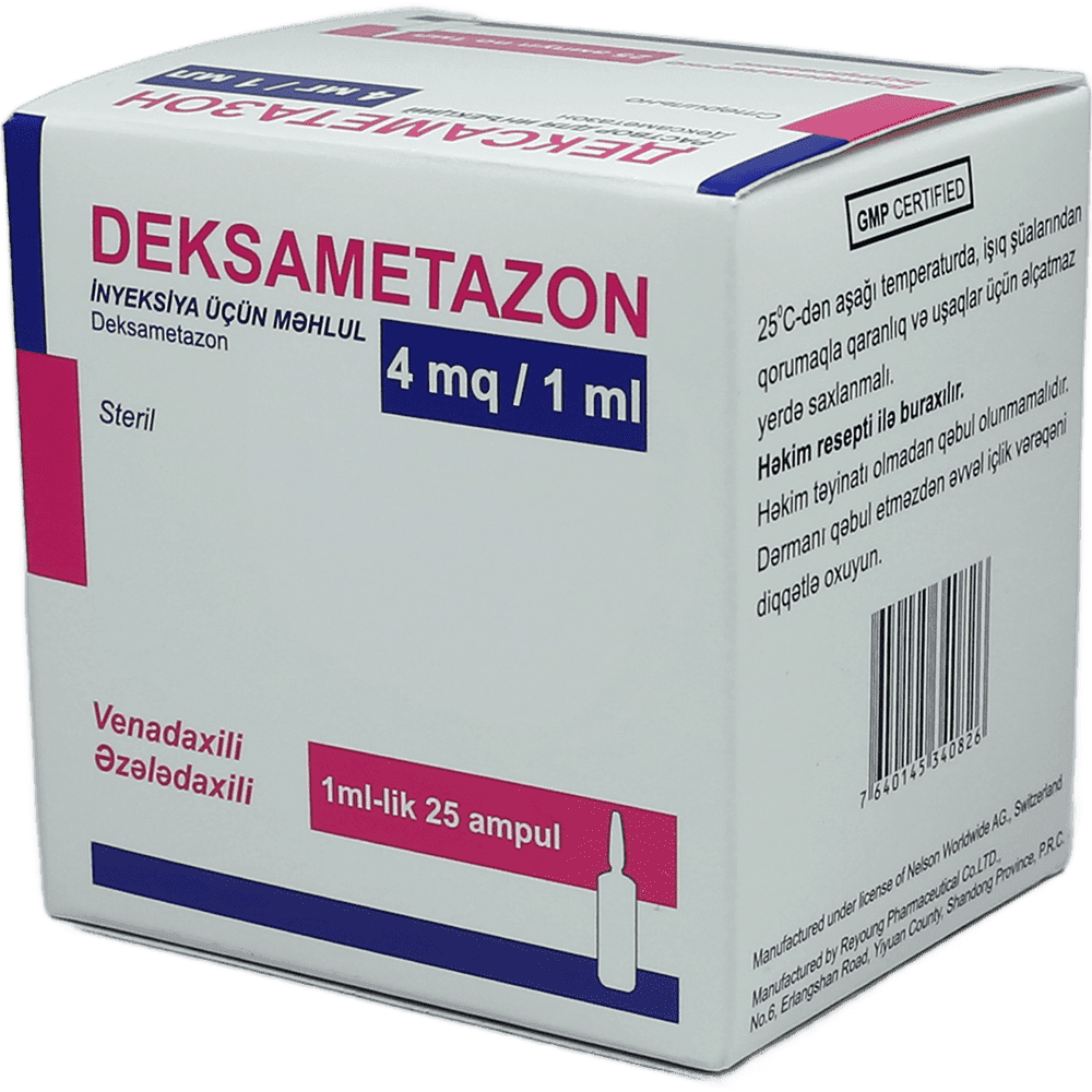 Dexamethason 4 mq 1 ml 25 əd.