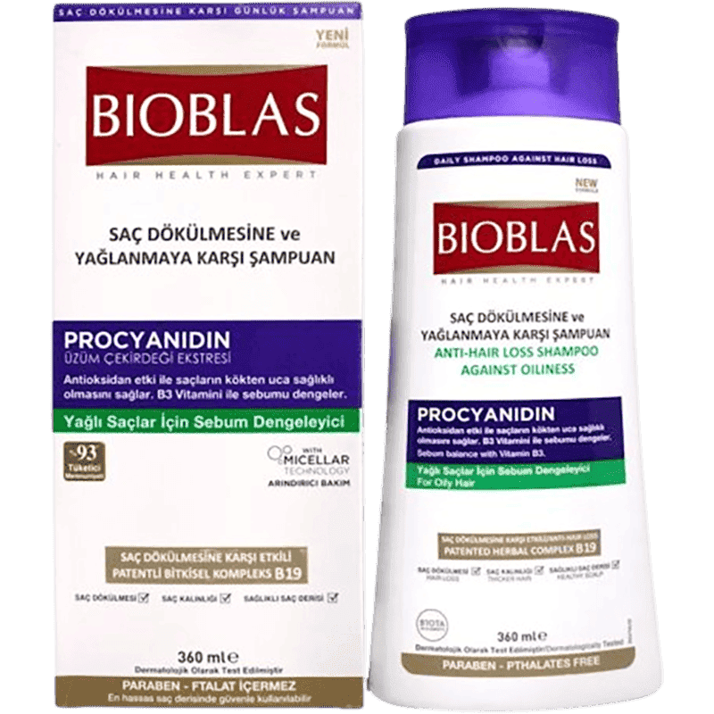 Yağlı saç və saçların tökülməsinə qarşı Bioblas 360 ml