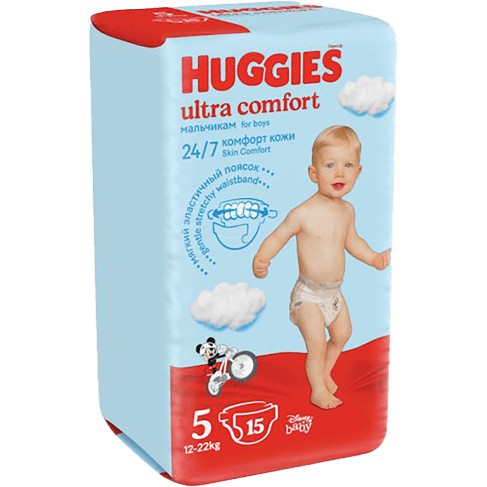 Huggies-5 Ultra Comfort Uşaq bezi 12-22 kq oğlan üçün 15 əd