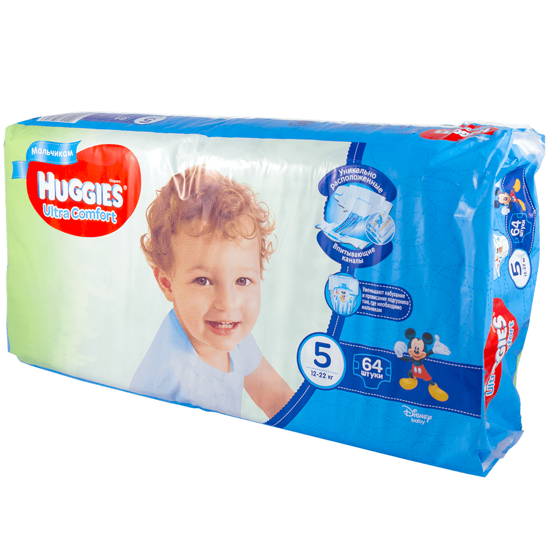 Huggies-5 Ultra Comfort uşaq bezi 12-22 kq oğlan üçün 64 əd