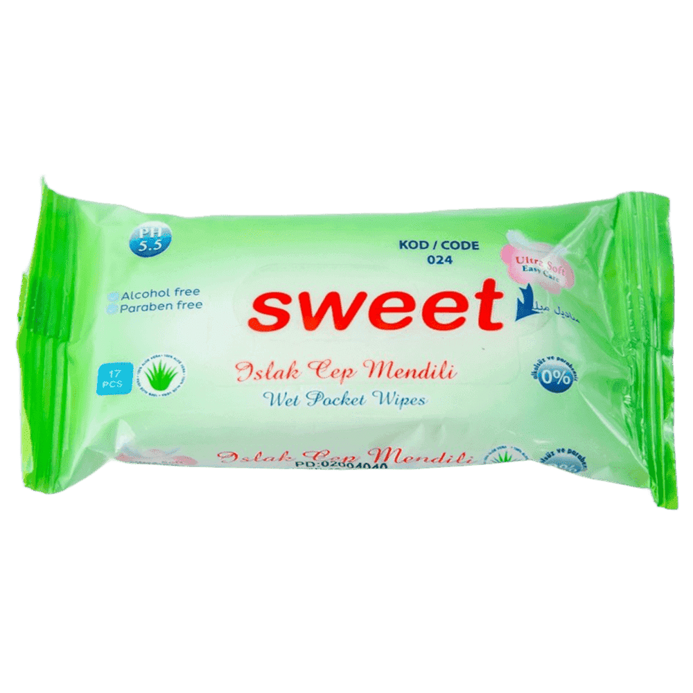 Sweet baby  Benzalkonium xloridli antibakterial nəm salfet 17 ədədli