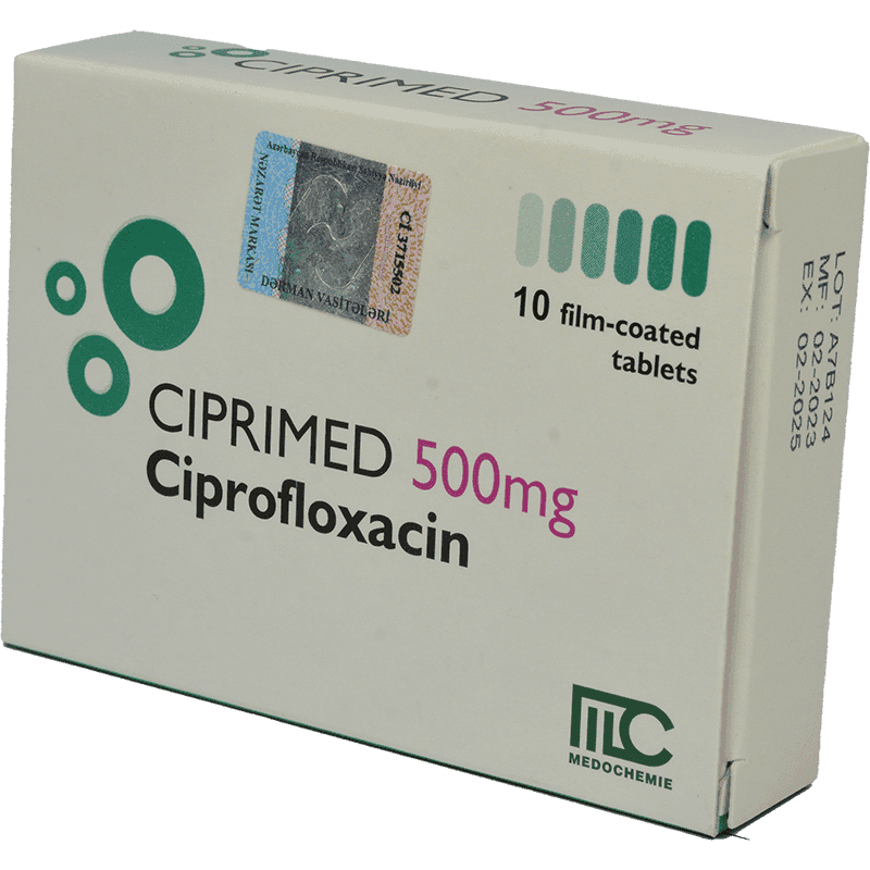 Ciprimed 500 mg. 10 əd.
