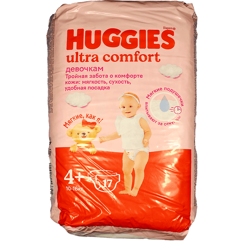 Huggies-4 Bez Ultra Comfort 10-16 kq qız üçün, 17 əd
