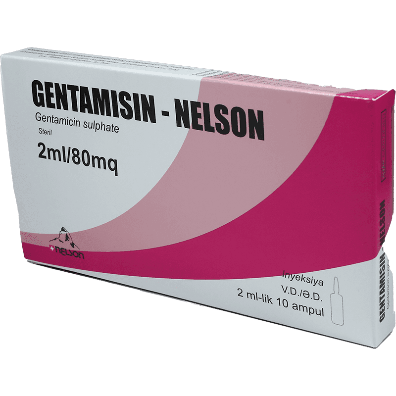 Gentamicin 80 mq 2 ml 10 əd
