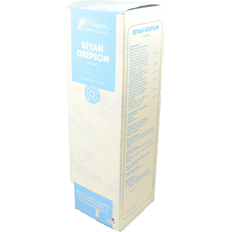 Biyan qripson şərbəti 150 ml.