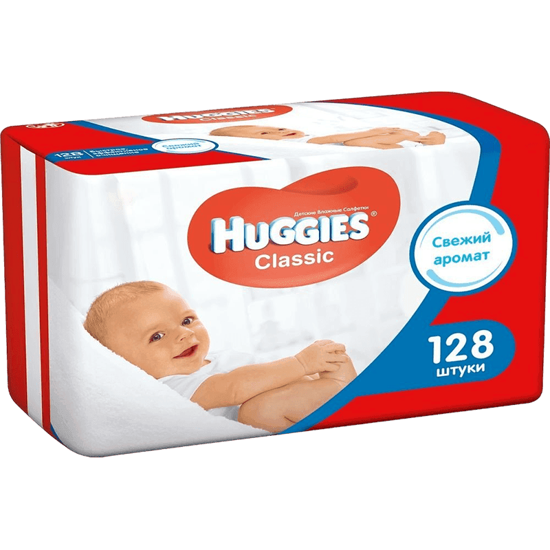 Huggies classic Nəm salfetlər 128 əd