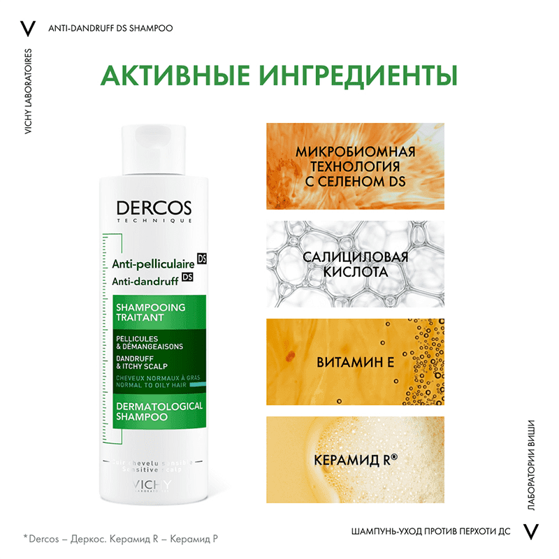 VIchy Dercos Yağlı saçlar üçün, kəpəyə qarşı şampunu, 200 ml