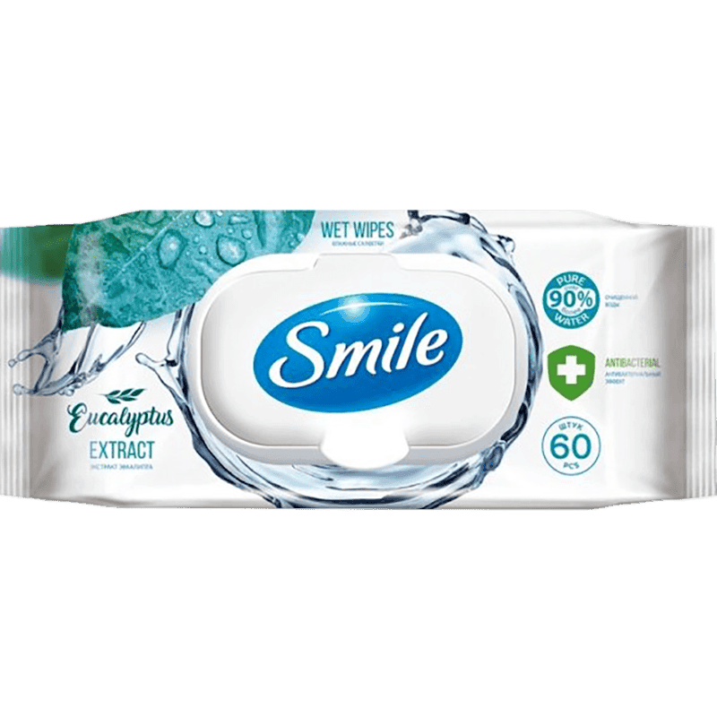 Nəm salfetrlər "Smile" antibakterial 60 əd