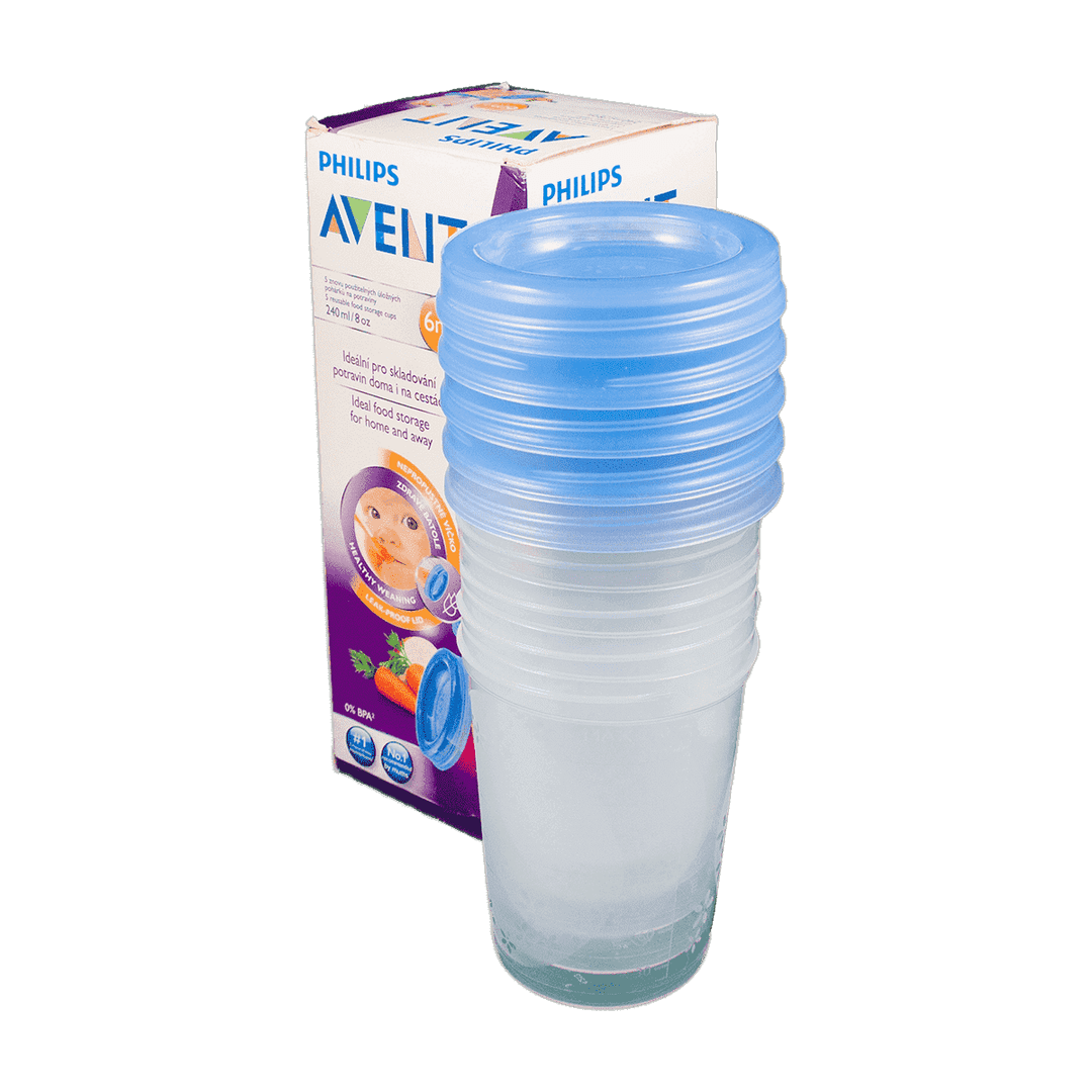 Qapaqlı uşaq qidalarının saxlanması üçün qablar dəsti 240 ml 5 əd