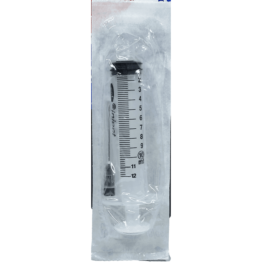 Şpris 10 ml 22G x 32mm Luer Lock 3r set ilə rezin, piston.