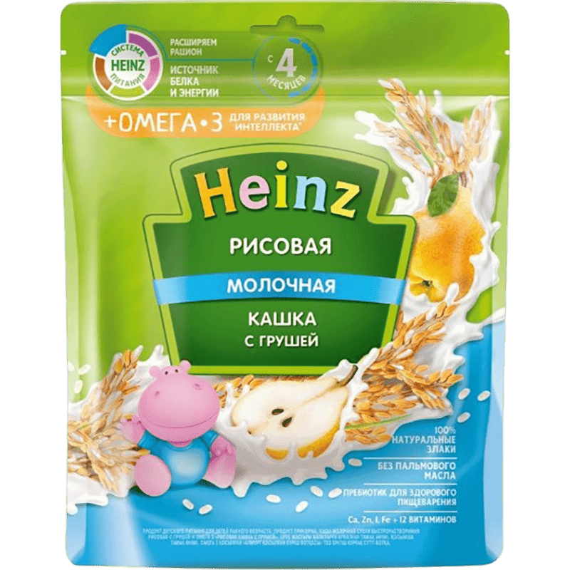 Uşaq qidası Heinz süd ilə düyü sıyığı + Omega-3 və armud ilə 200 q