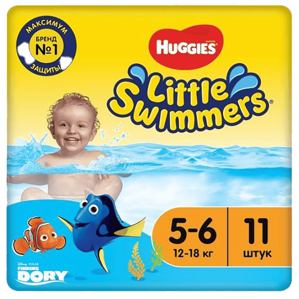 Uşaq bezi Huggies Dory 12-18 kq üzgüçülük üçün 11 əd