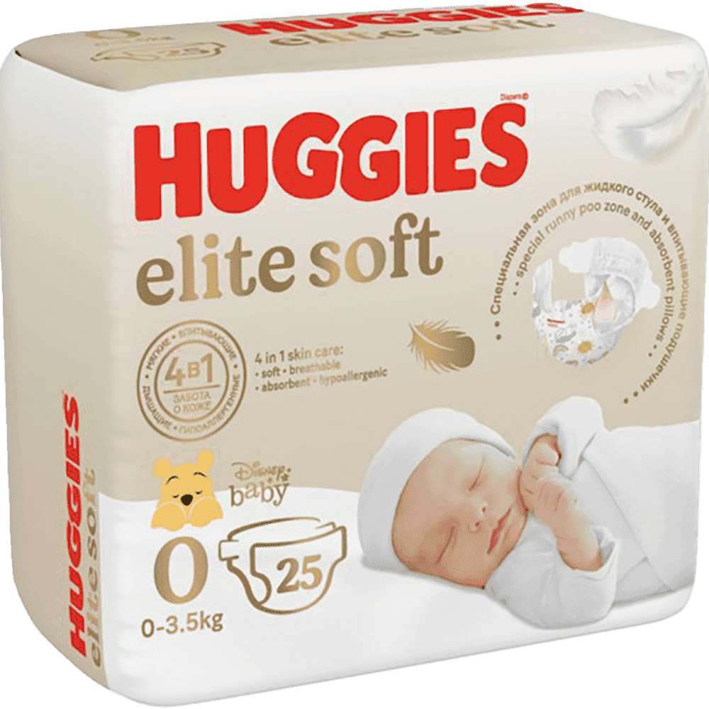 Elite Soft Huggies-0+Uşaq bezi 3,5 kq qədər 25 əd