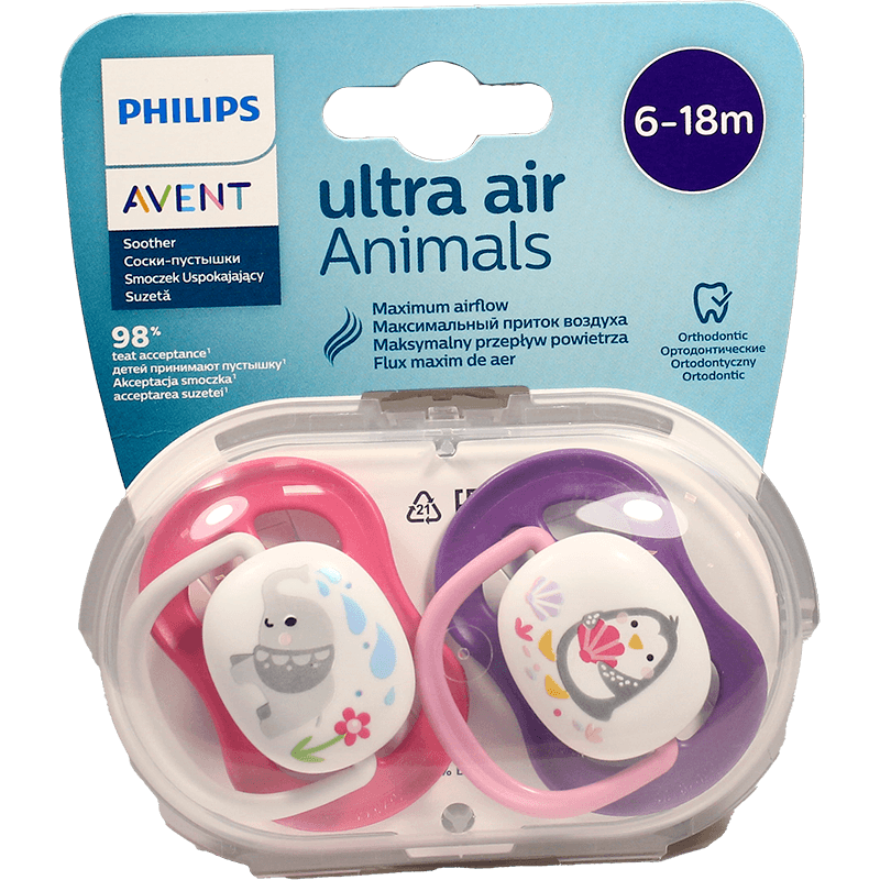 Ultra Air 6-18 aylıq qızlar üçün ortodontik əmzik 2 əd