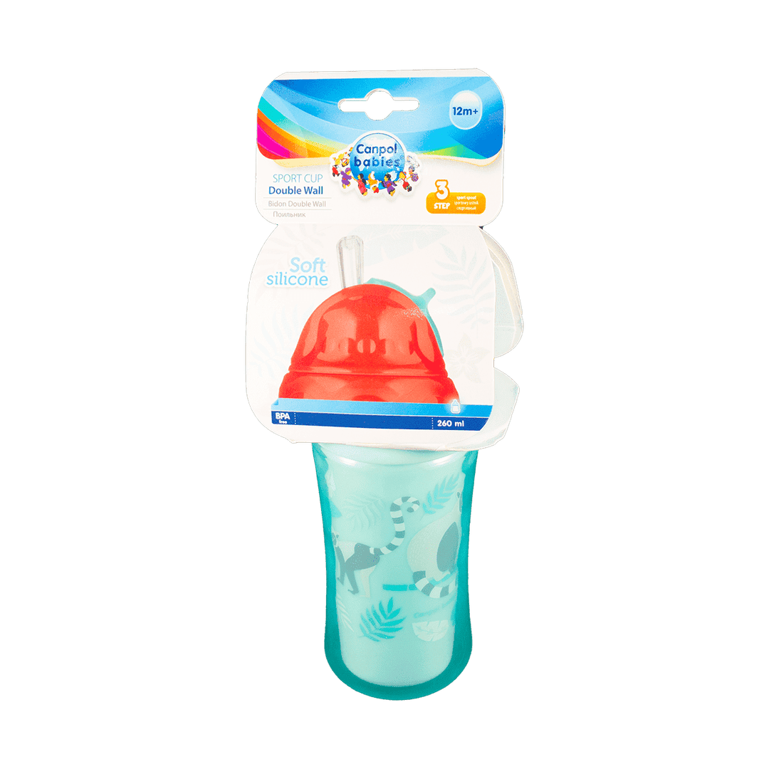 Silikonlu pipetkalı idman stəkanı, Lemur 260 ml