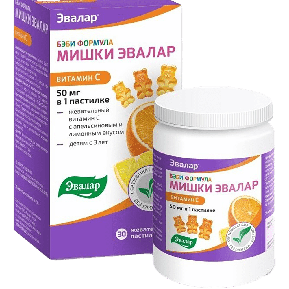 Evalar Vitamin kids vitamin C, ilə 30 əd