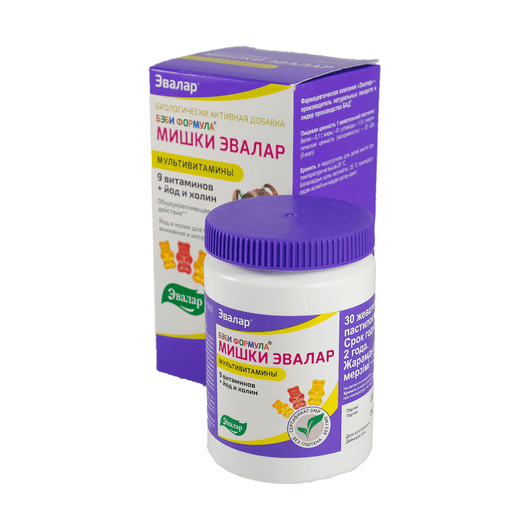 Evalar Vitamin kids multivitaminlər ilə 30 əd