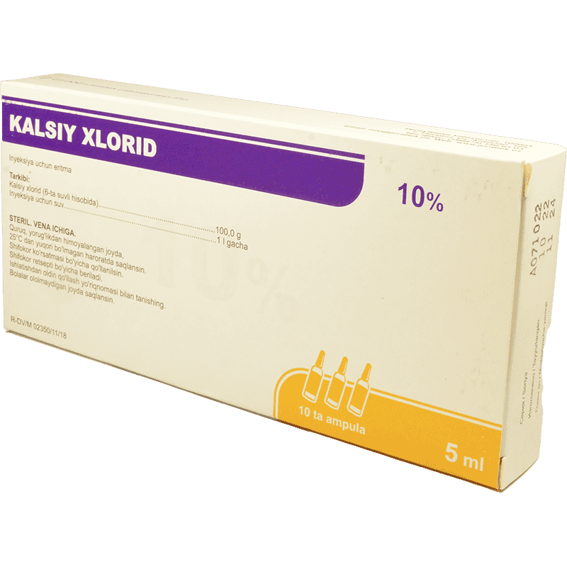 Kalsium Xlorid 10% 5 ml 10 əd