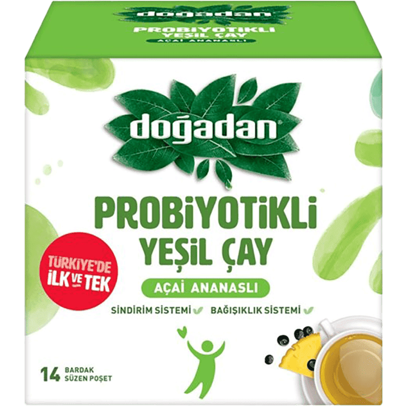 Doğadan yaşıl çay probiotik ilə 14 əd