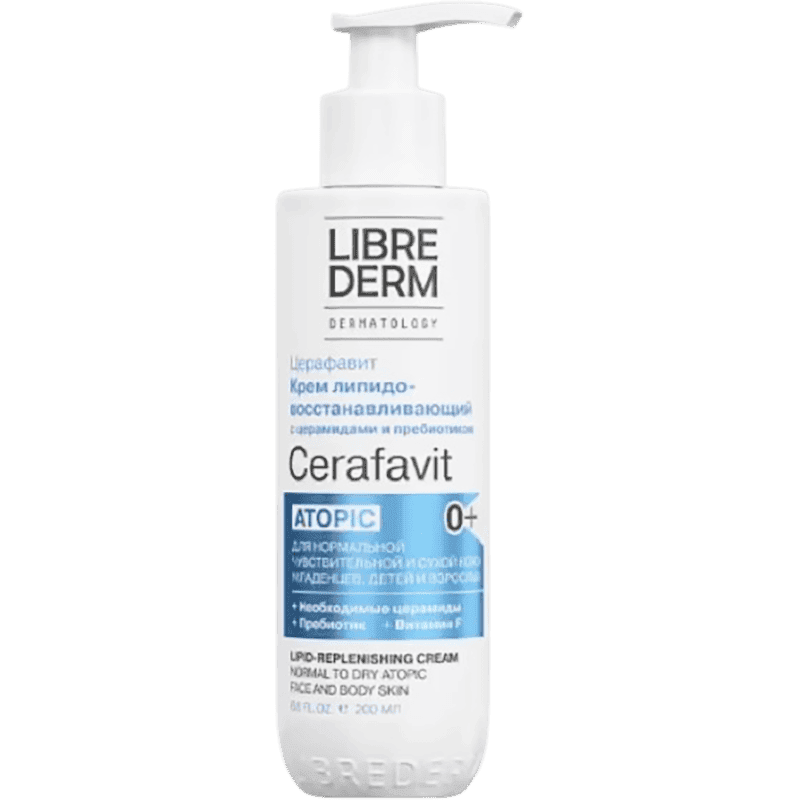 Librederm cerafavit üz və bədən üçün keramidlər və prebiyotiklərlə lipidləri bərpa edən krem ​​0+ 200ml