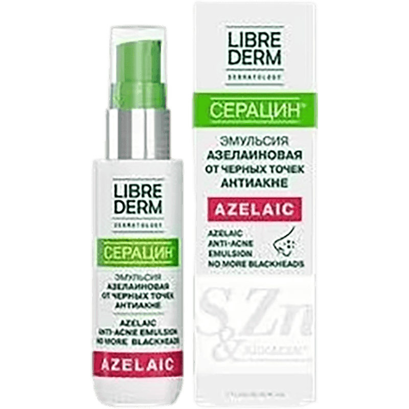 Qara nöqtələr üçün sızanaq əleyhinə Seracin azelaic emulsiya 50 ml