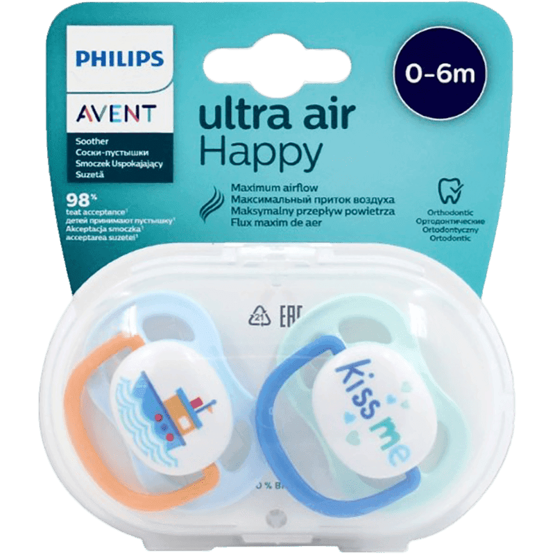 АВЕНТ 080/13 Пустышка ultra air для мальчиков 2 шт . 0-6 мес (Digərlər) (Philips LLC)