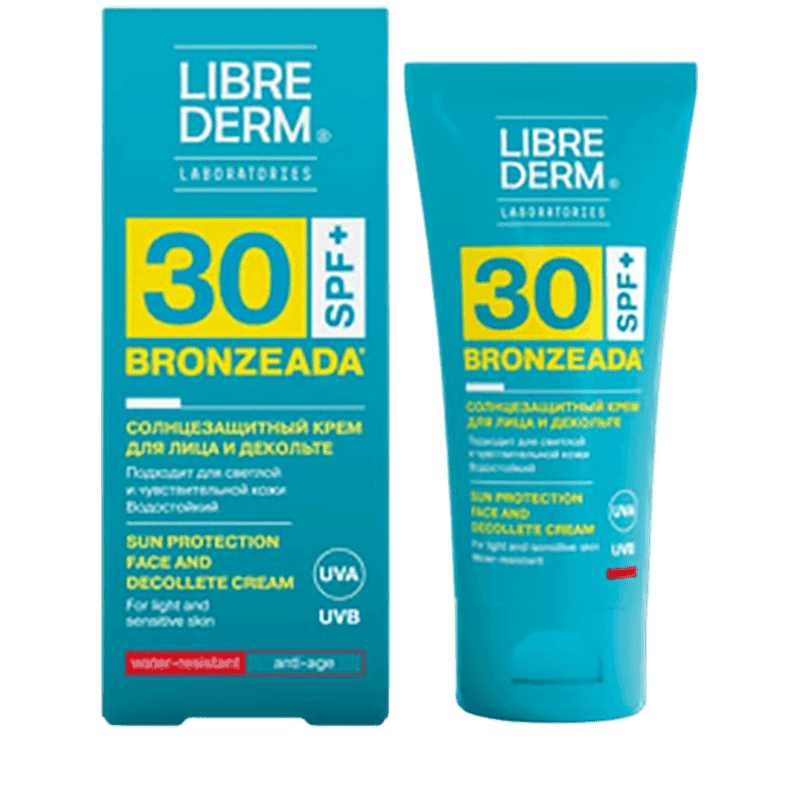 Librederm BRONZEADA üz və dekolte üçün günəşdən qoruyucu krem ​​SPF30, 50ml