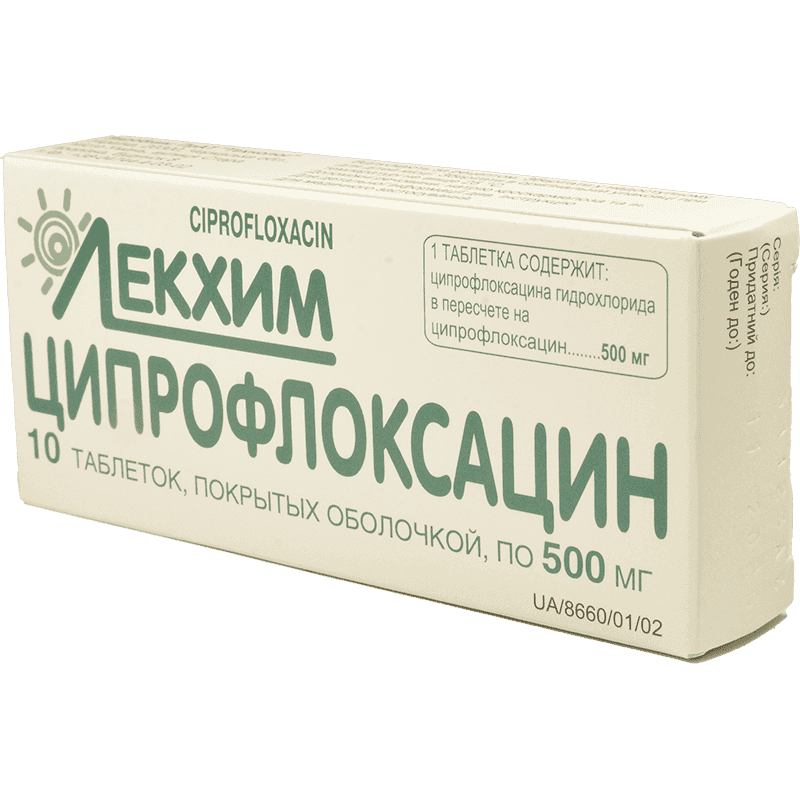 Ciprofloxacin 500 mq 10 əd