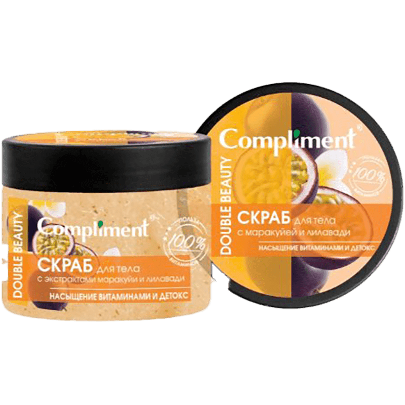 Compliment Double Beauty  marakuya və lilavadi cövhəri ilə Bədən üçün skrab 400ml