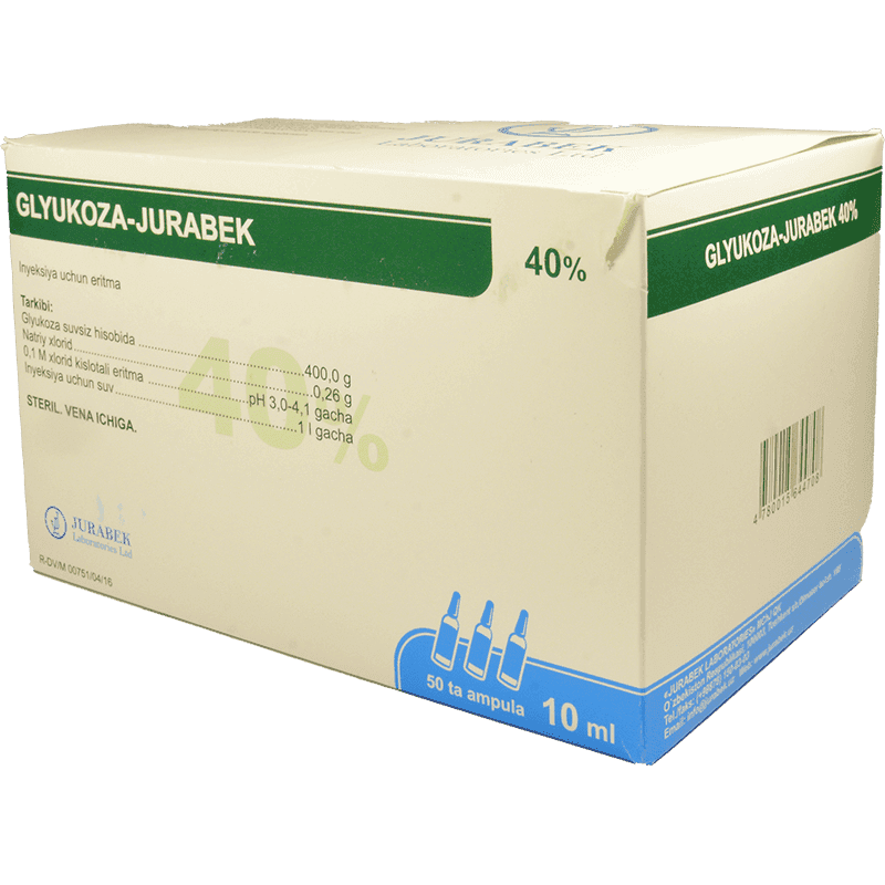 Qlükoza 40% 10 ml 10 əd