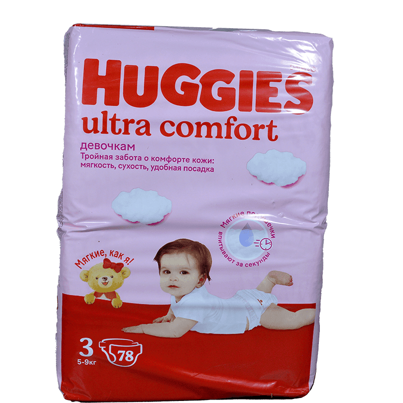 Huggies-3 Mega Ultra Comfort bezi 5-9 kq qız üçün 78 əd