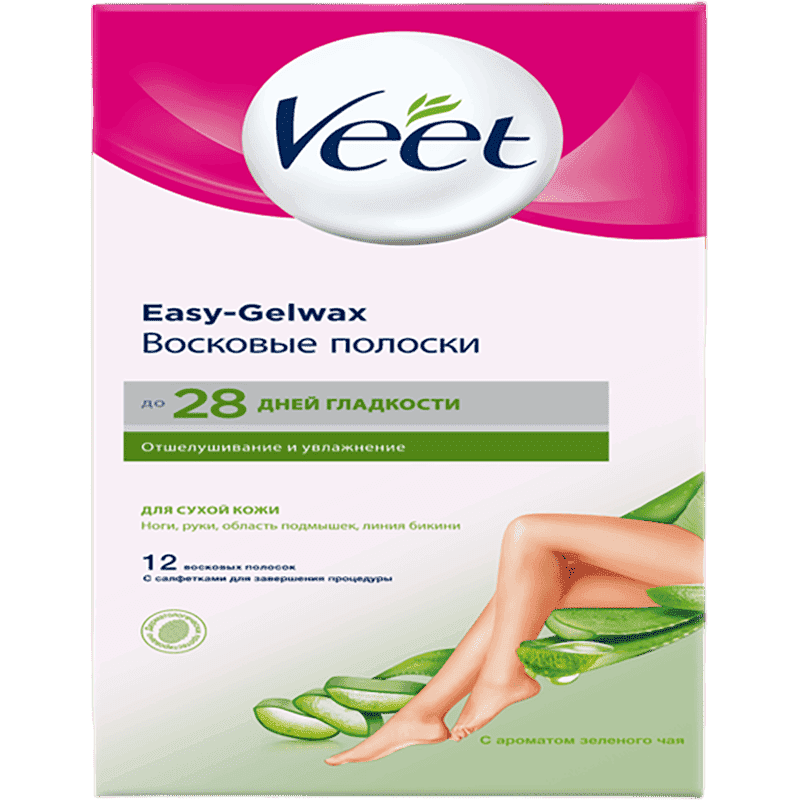 Mumlu zolaqlar Veet, quru dəri üçün, aloe vera 12 əd