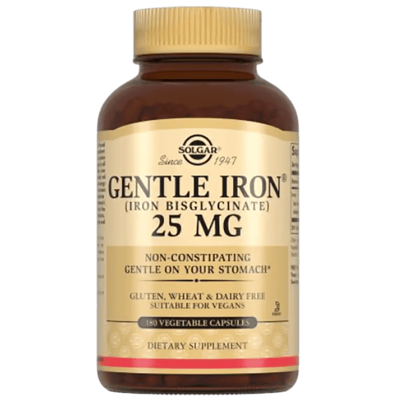 Solgar Asan mənimsəlinən dəmir Gentle Iron, 180 əd