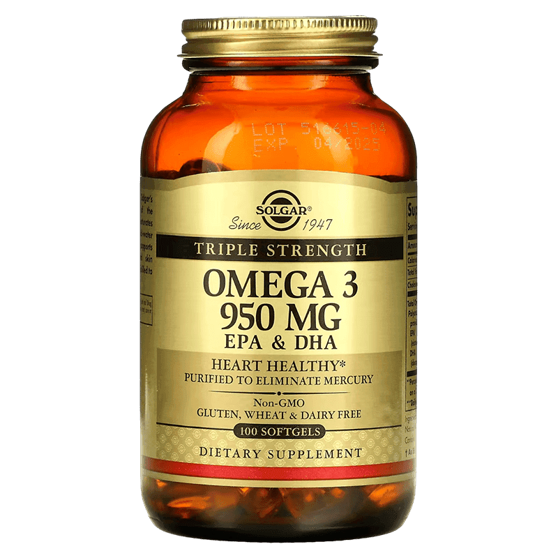 Solgar Üçqat Omeqa-3, EPA və DHA, 950 mq 100 əd