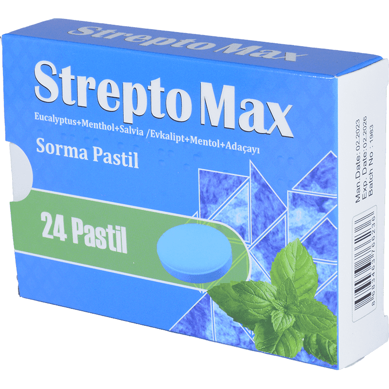 Strepto Max mentol 24 əd.