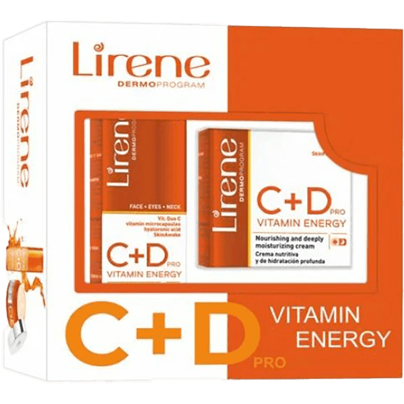 Lirene C+D Pro Vitamin Energy Üz qulluğu üçün kosmetika dəsti (Üz kremi 50ml + Zərdab 30ml)