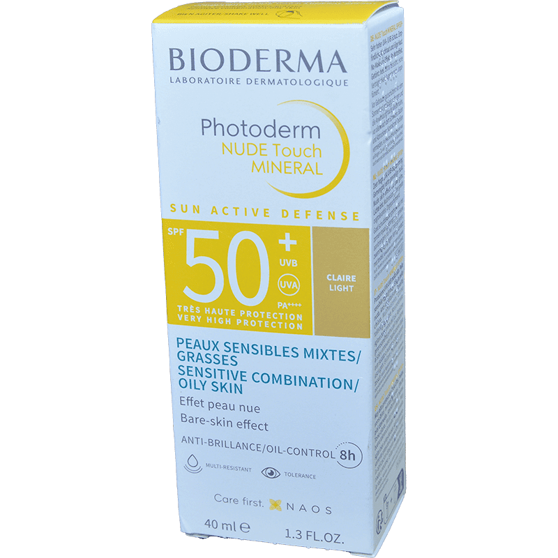 Bioderma Photoderm Nude Touch SPF50 Tonlayıcı günəşdən qoruyucu krem  Light 40ml