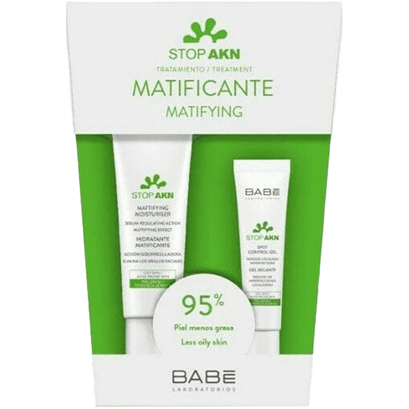 BABE HEALTHYAGING akne əlehinə dəstəsi: matlaşdırıcı emulsiya 50 ml, yerli istifadə üçün gel 8ml