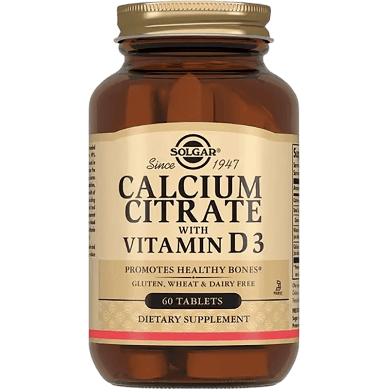 Solgar Calcium citrate vitamin D3 ilə, 100 mq 60 əd