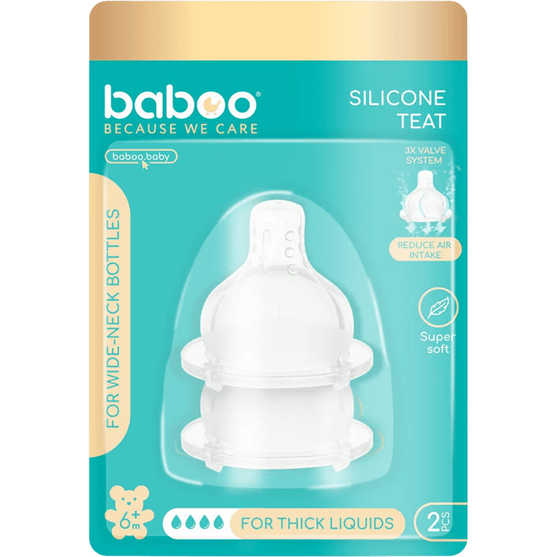 Baboo premium Anti-kolik silikonlu əmzik, geniş boğaz