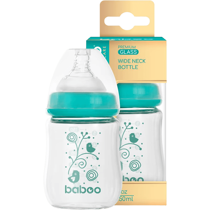 Baboo Anti-kolik qidalanma üçün şüşəli əmzik, geniş boğaz
