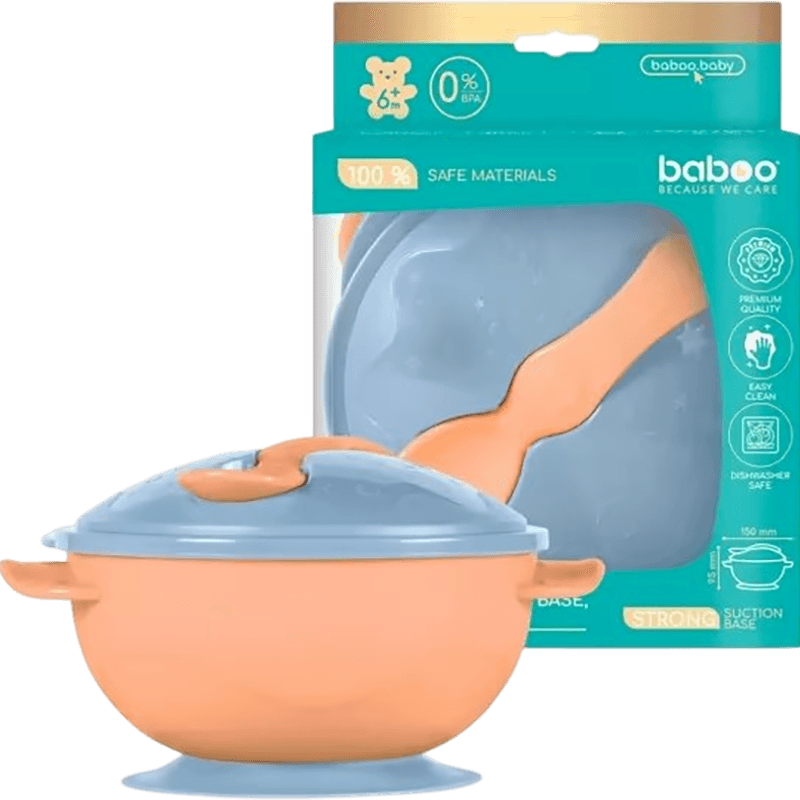 Baboo Yapışan qab, qabaq və qaşıq ilə, Blue Haze