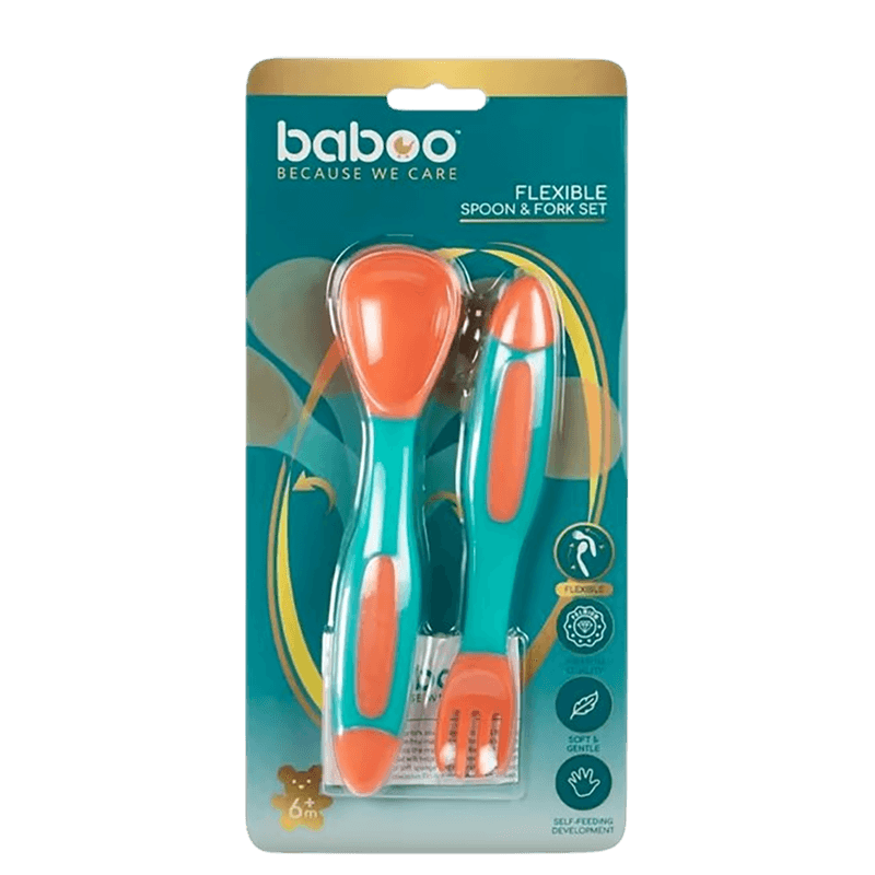 Baboo Yumşaq qaşıq və çənqəl dəsti, şaftalə rənqı