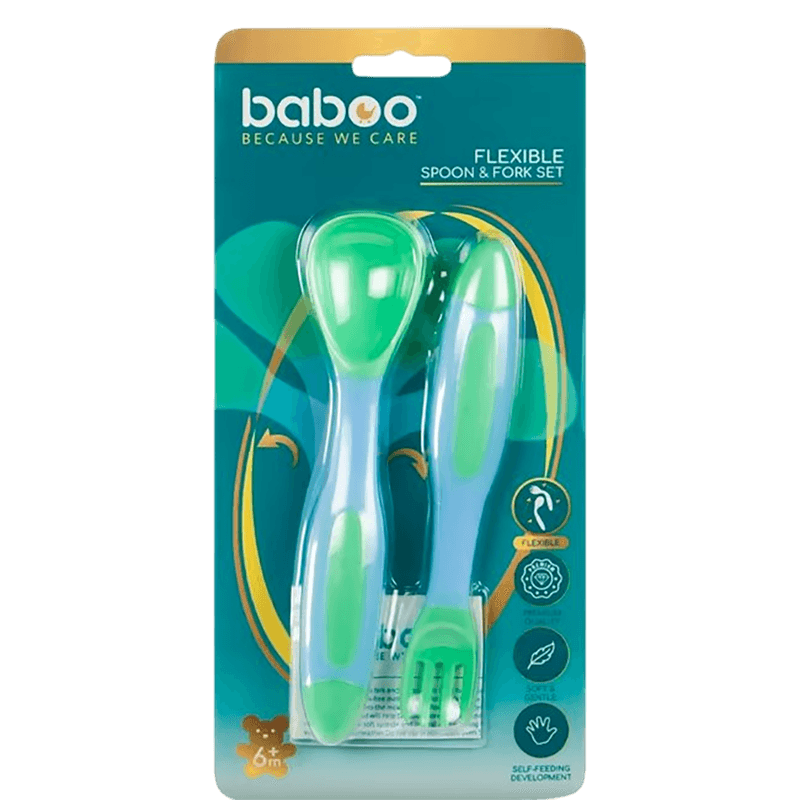 Baboo Yumşaq qaşıq və çənqəl dəsti, yaşıl