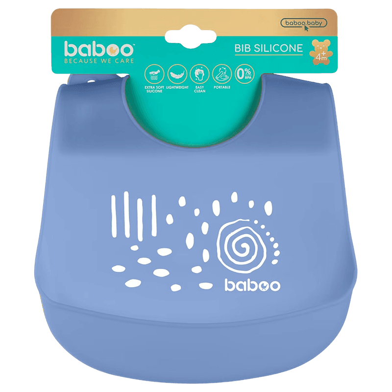Baboo Silikonlu önlük, göy, Blue Haze