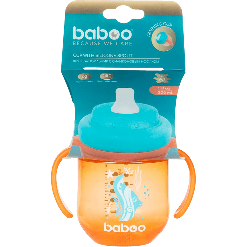 Baboo Silikonlu ağız ilə fıncan, Sea Life, narıncı