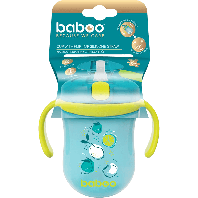 Baboo Silikonlu ağız ilə fıncan, Marine, yaşıl, 300 ml