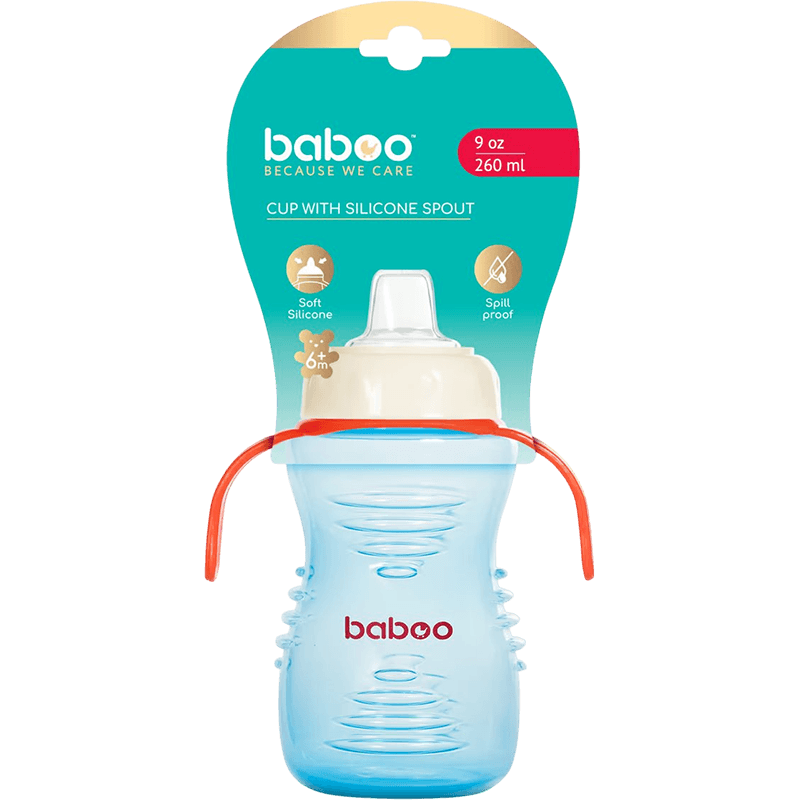 Baboo Silikonlu ağız ilə su qabı, göy